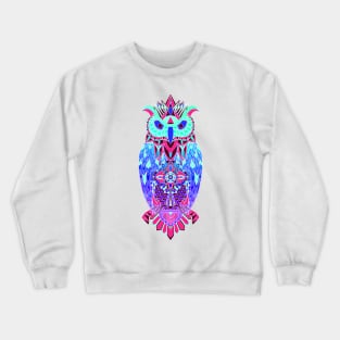 owl in wisdom mandala pattern ecopop art Crewneck Sweatshirt